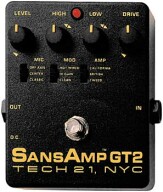 Tech 21 SansAmp GT2 Guitar Preamp/Cabinet Simulator Pedal